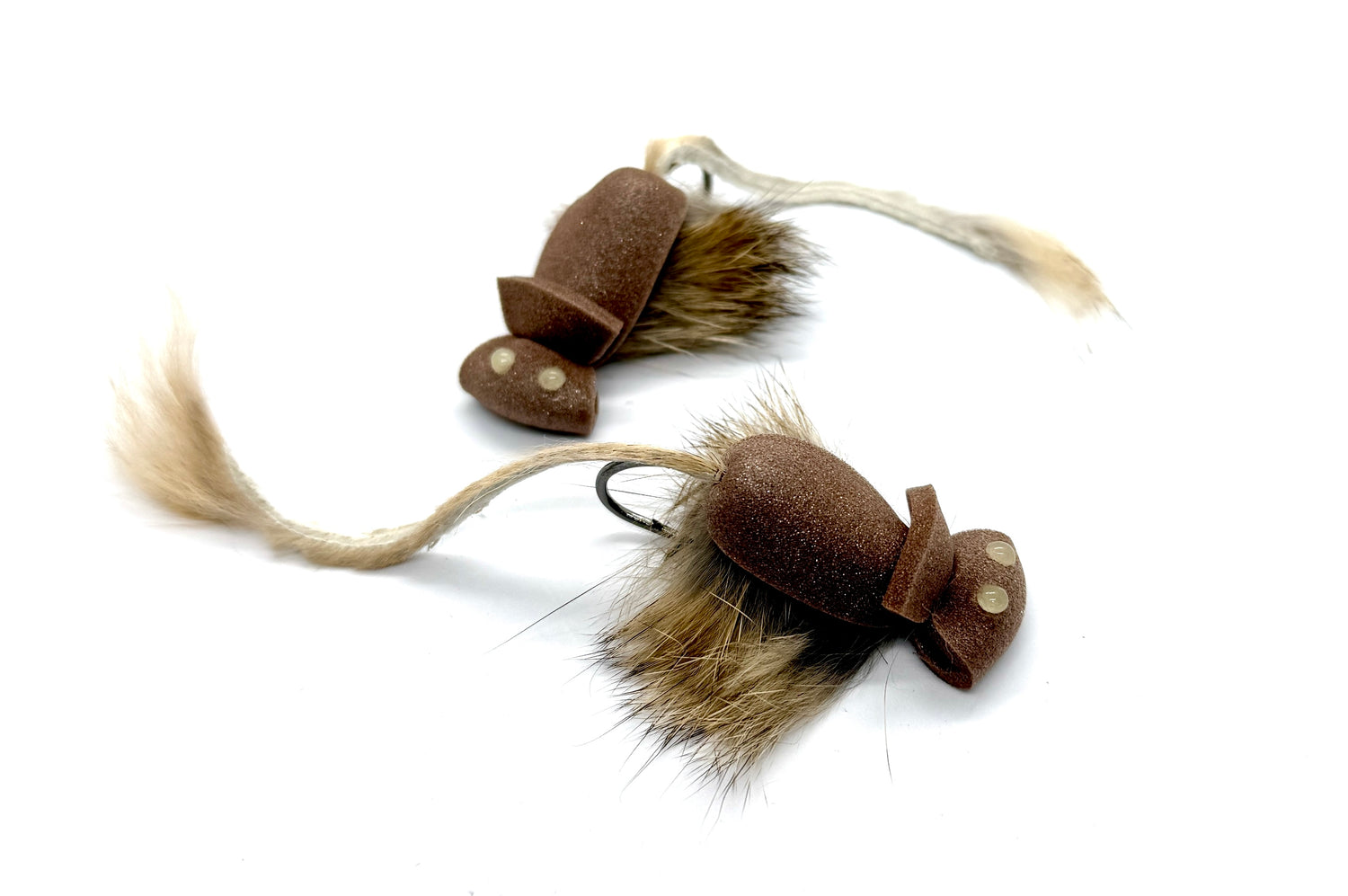Brown mouse pattern for fly fishing and targeting big brown trout at night.