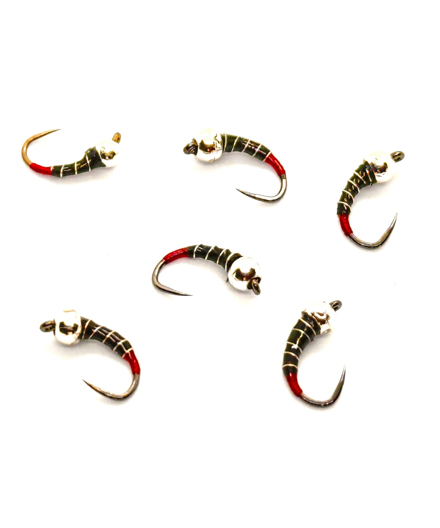 Red Butt Zebra Midge Perdigons (2 ea)