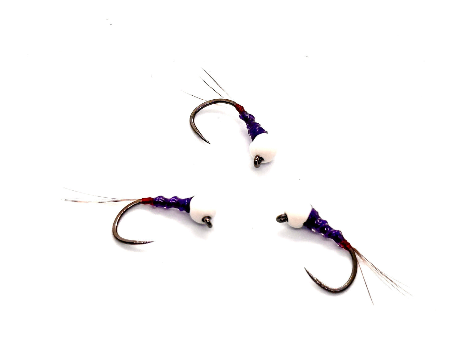 Purple Ribbed Perdigons (2 flies)