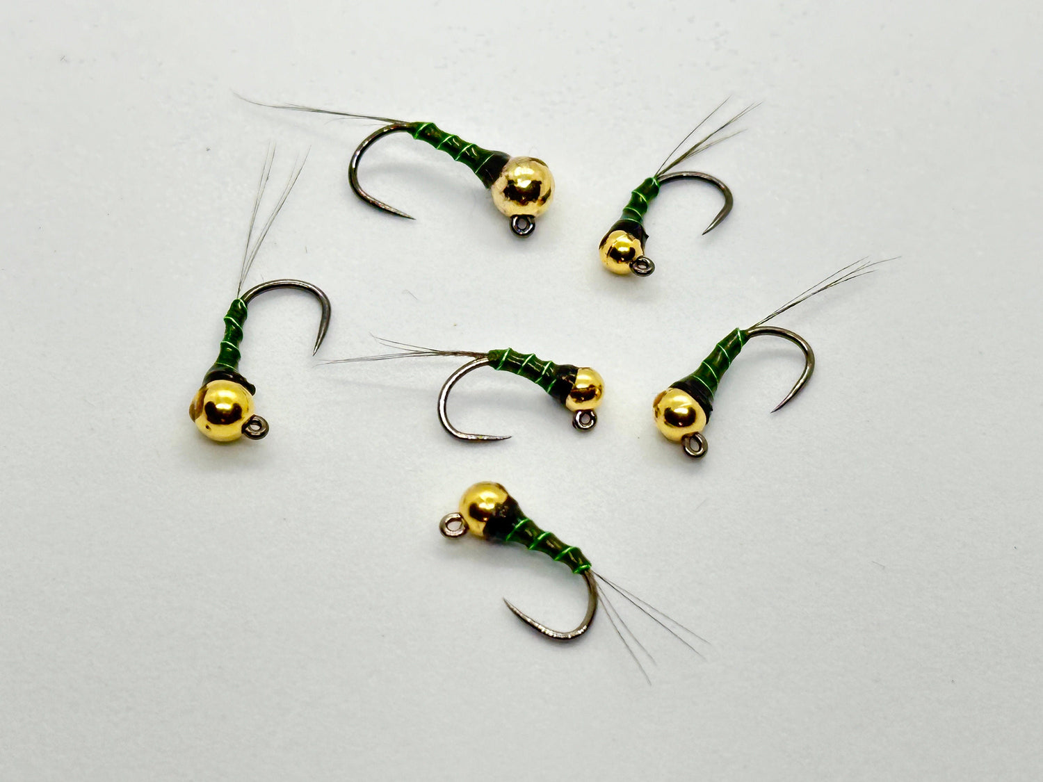 Hot Wired Olive Perdigon Euro Nymphs (2 flies)