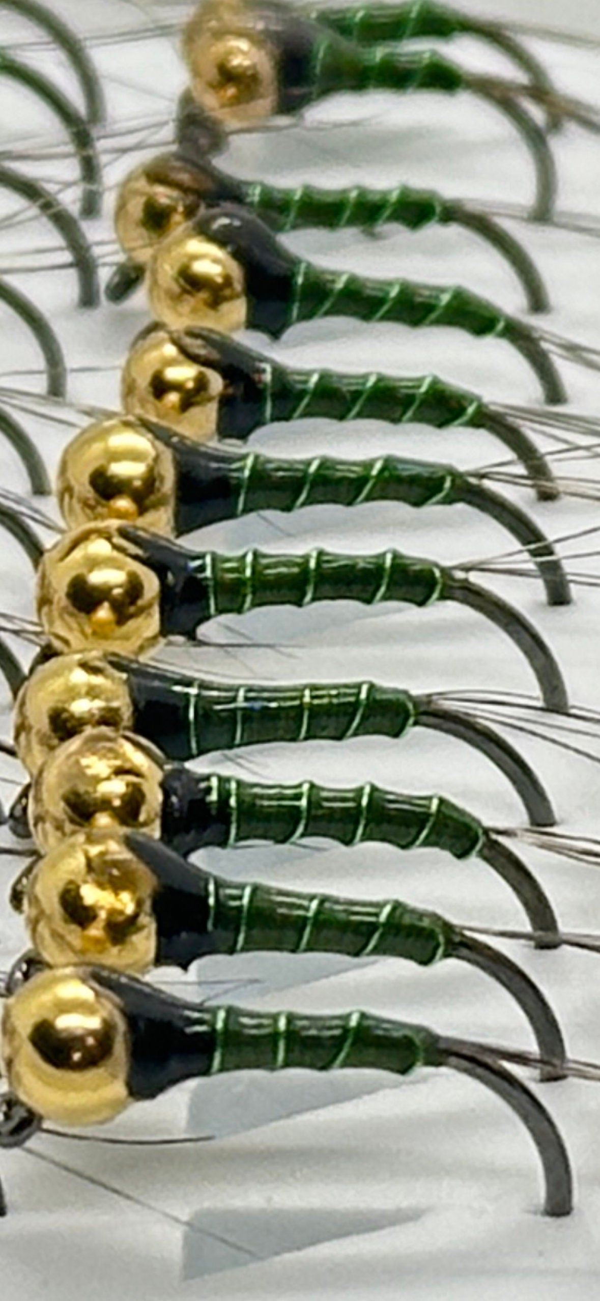 Hot Wired Olive Perdigon Euro Nymphs (2 flies)