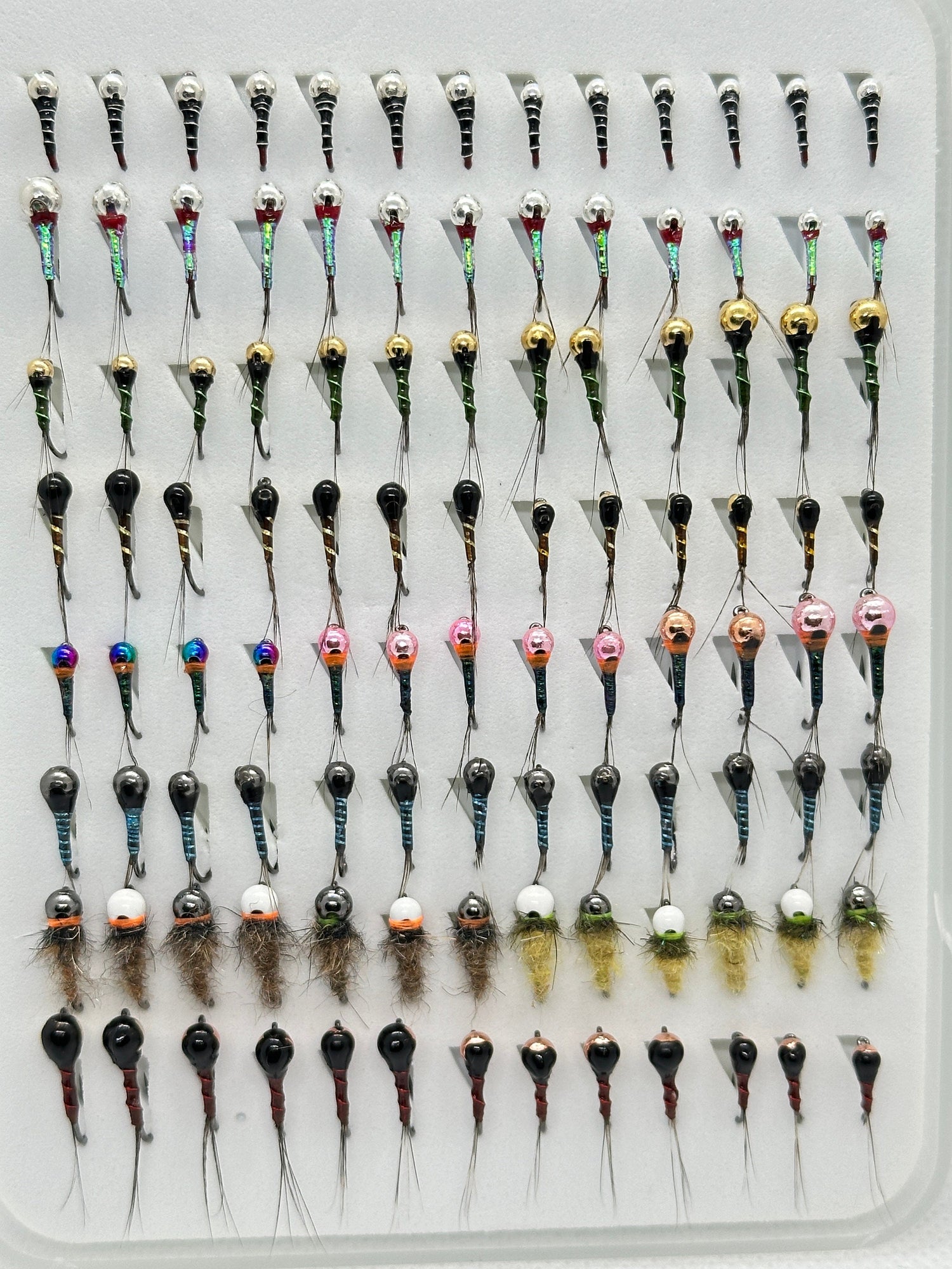 Custom Loaded Slim Fly Box (104 Flies) - Perdigons & Euro Nymphs