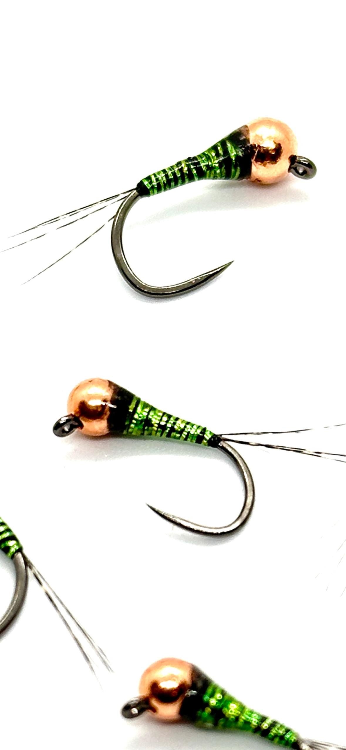 Olive Flash Perdigons (2 flies)