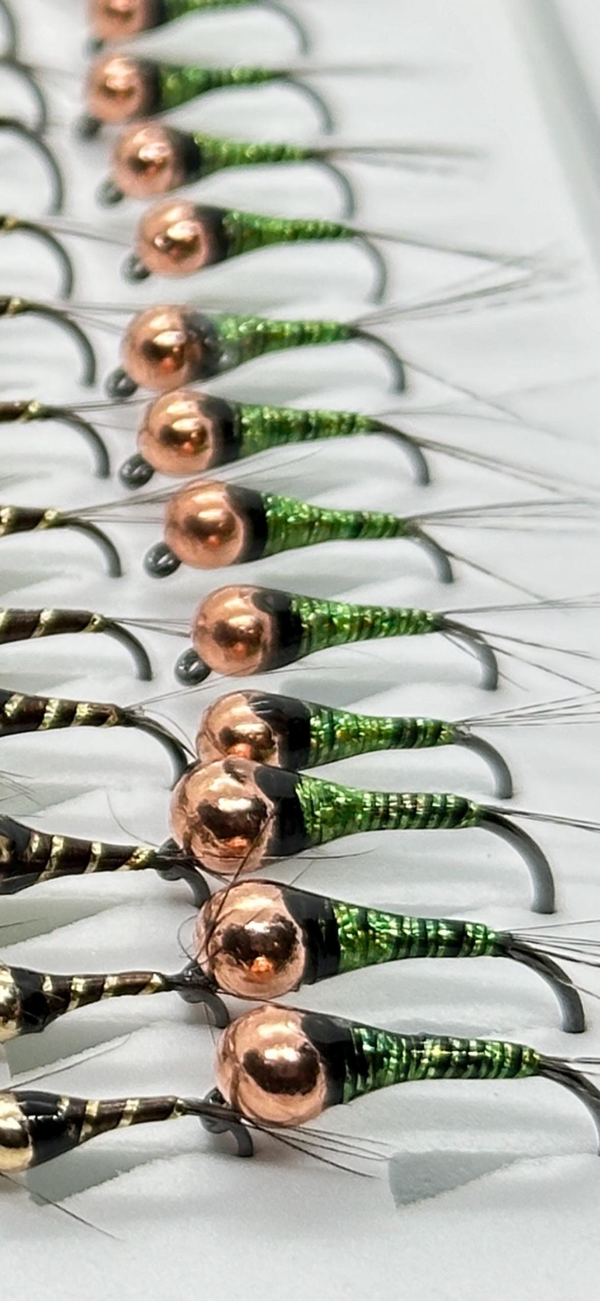 Olive Flash Perdigons (2 flies)